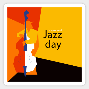 Jazz musician polygonal background Sticker